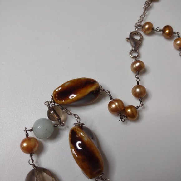 Multicolor Glass And Ceramic Bead Necklace - Picture 7 of 12